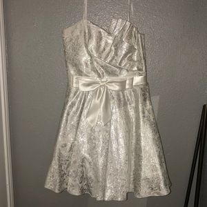 White silver homecoming/formal dress